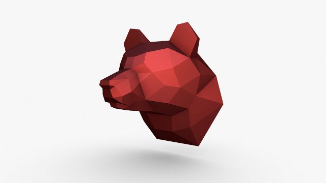 Bear head 3D Print Model .c4d .max .obj .3ds .fbx .stl .blend 