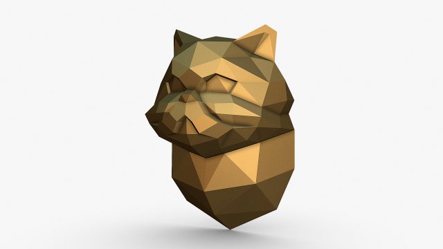 Persian cat head 3D Print Model .c4d .max .obj .3ds .fbx .stl .blend 