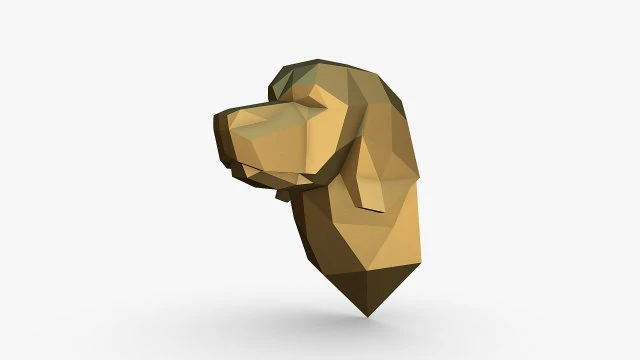 Golden retriever head 3D Print Model .c4d .max .obj .3ds .fbx .stl .blend