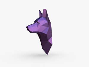 German shepherd head Model Cetak 3D