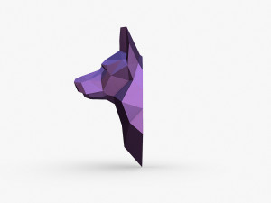 German shepherd head Model Cetak 3D