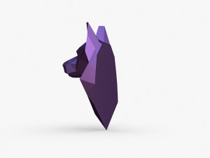 German shepherd head Model Cetak 3D