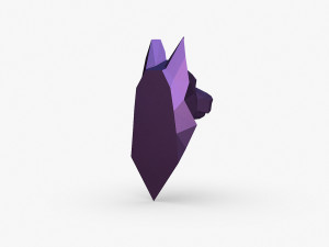 German shepherd head Model Cetak 3D