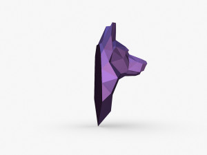 German shepherd head Model Cetak 3D