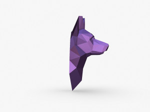 German shepherd head Model Cetak 3D