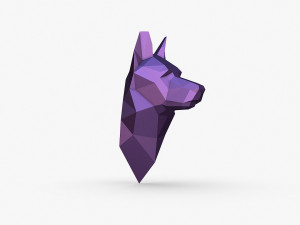 German shepherd head Model Cetak 3D