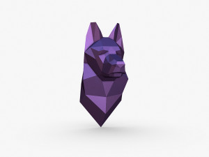 German shepherd head Model Cetak 3D