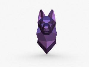 German shepherd head Model Cetak 3D