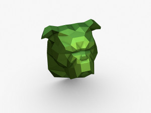 English bulldog head 3D Print Model