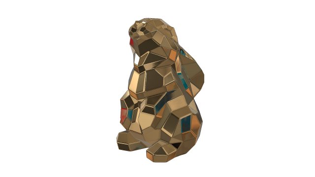 Hare figure 3D Print Model .c4d .max .obj .3ds .fbx .stl .blend 