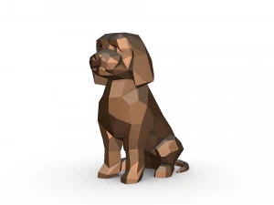 ミニゴールデンドゥードル犬 3Dプリントモデル