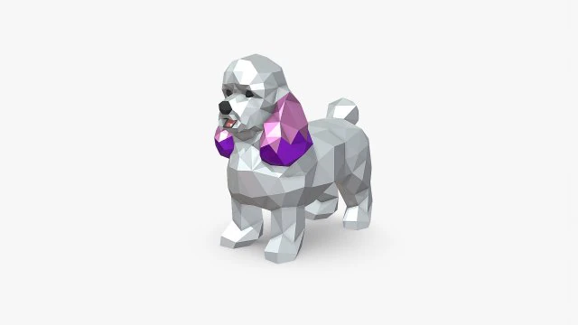 迷你贵宾犬 3D 打印模型 .c4d .max .obj .3ds .fbx .stl .blend