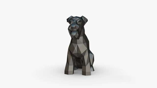 Schnauzer dog figure 3D Print Model .c4d .max .obj .3ds .fbx .stl .blend