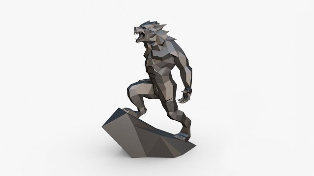 Werewolf 3D Baskı Modeli .c4d .max .obj .3ds .fbx .stl .blend 