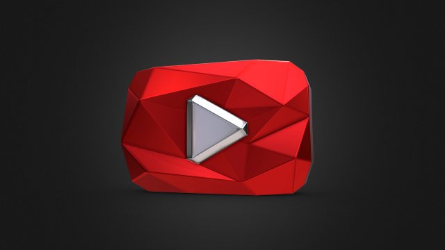 Youtube Diamond Play Button 3D Принт Модель .c4d .max .obj .3ds .fbx .stl .blend 