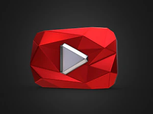 Youtube ダイヤモンド再生ボタン 3Dプリントモデル