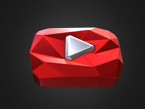 Youtube Diamond Play Button 3D Принт Модель
