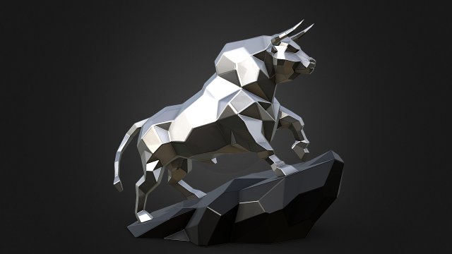 Bull 3D Принт Модель .c4d .max .obj .3ds .fbx .stl .blend 