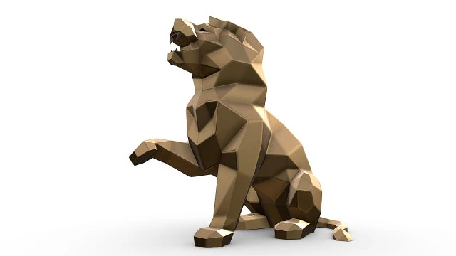 Angry lion 3D Print Model .c4d .max .obj .3ds .fbx .stl .blend 