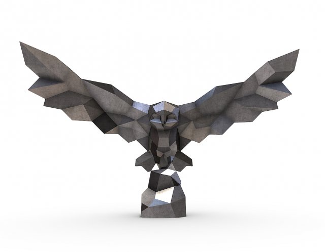 Snowy owl 3D-printmodel .c4d .max .obj .3ds .fbx .stl .blend 