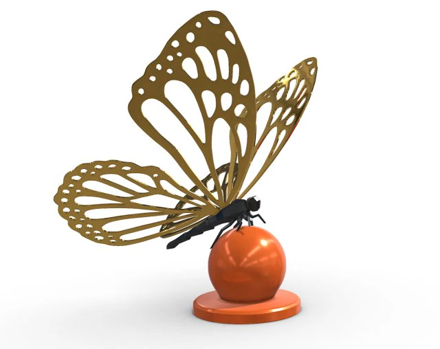 Butterfly 3D Print Model .c4d .max .obj .3ds .fbx .stl .blend 