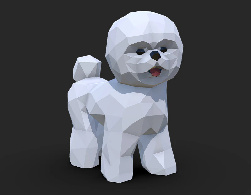 Bichon Frise dog 3D Print Model .c4d .max .obj .3ds .fbx .stl .blend 