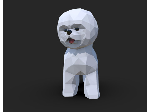 Bichon Frise dog Modèles 3D en vedette