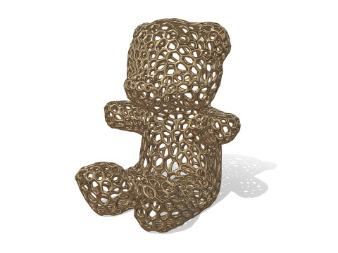 Bear Voronoi Style 3D Print Model