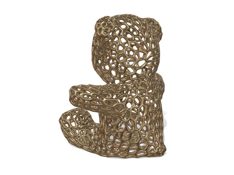 Bear Voronoi Style 3D Print Model