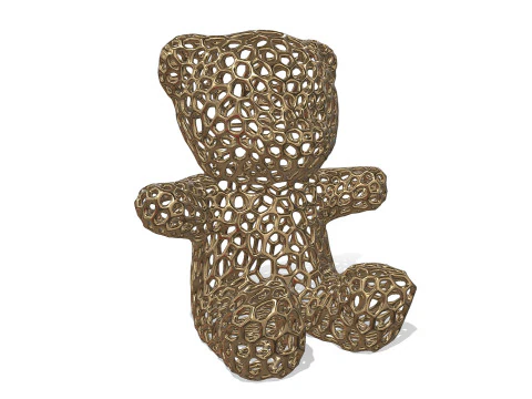 Bear Voronoi Style 3D Print Model