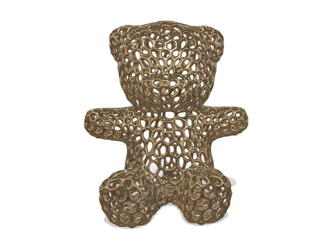 Bear Voronoi Style 3D Print Model