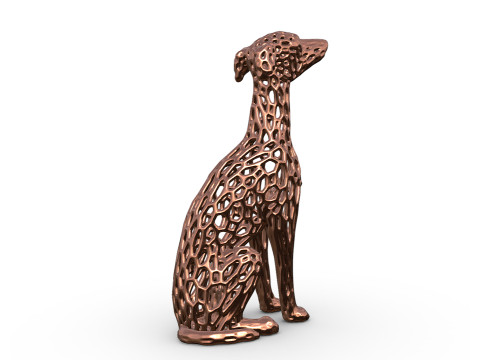 Italian Greyhound Voronoi Style 3D-Druckmodell