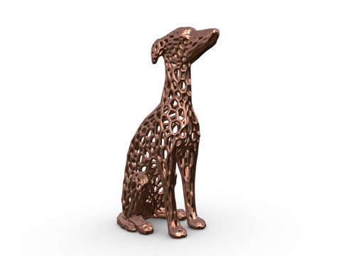 Italian Greyhound Voronoi Style 3D-Druckmodell