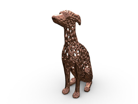 Italian Greyhound Voronoi Style 3D-Druckmodell