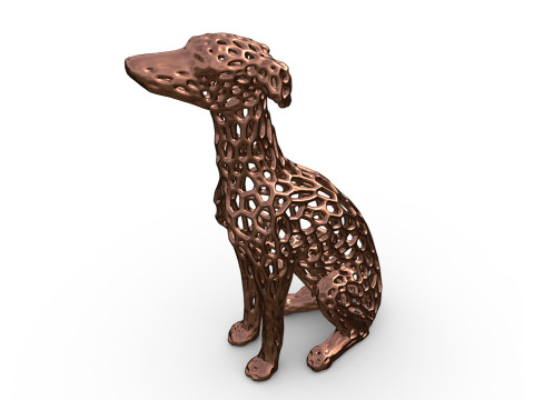 Italian Greyhound Voronoi Style 3D-Druckmodell
