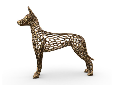 Pharaoh hound voronoi style 3D प्रिंट मॉडल