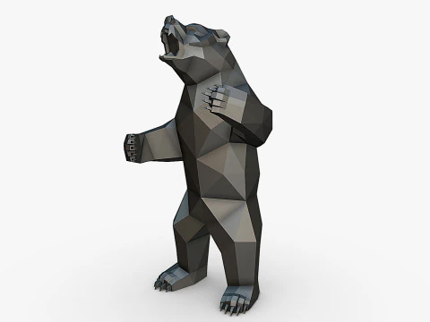 Grizzly bear figure 3D print model 3D Print Model