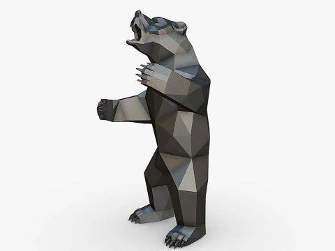Grizzly bear figure 3D print model 3D Print Model