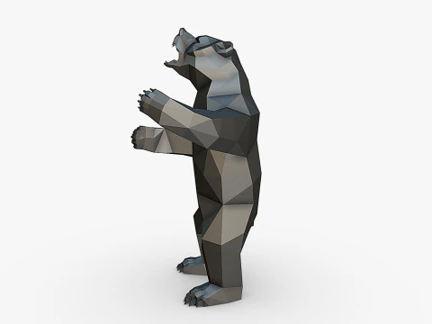 Grizzly bear figure 3D print model 3D Print Model