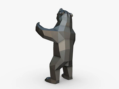 Grizzly bear figure 3D print model 3D Print Model