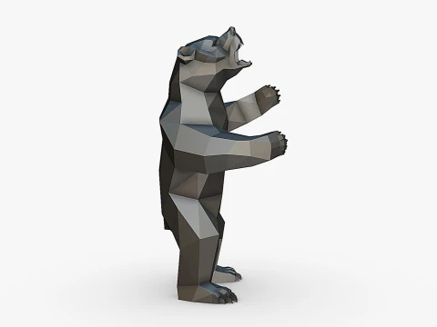Grizzly bear figure 3D print model 3D Print Model