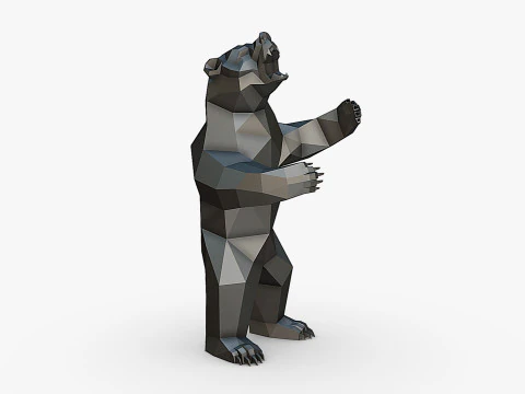 Grizzly bear figure 3D print model 3D Print Model