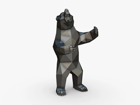 Grizzly bear figure 3D print model 3D Print Model