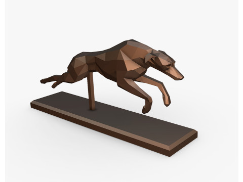 Italian Greyhound dog 3D print model Model Cetak 3D