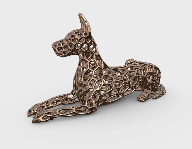 Great dane dog Voronoi Style 3D print model 3D Print Model .c4d .max .obj .3ds .fbx .stl .blend 