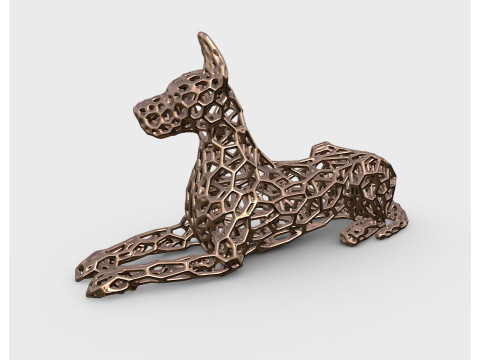 Great dane dog Voronoi Style 3D print model 3D Принт Модель