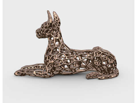 Great dane dog Voronoi Style 3D print model 3D Print Model