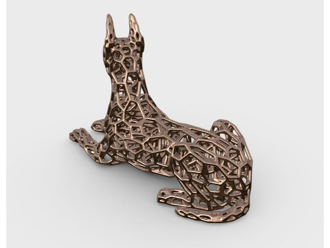 Great dane dog Voronoi Style 3D print model 3D Print Model