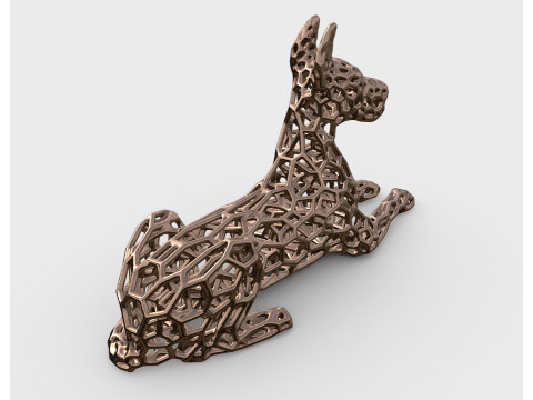 Great dane dog Voronoi Style 3D print model 3D Print Model
