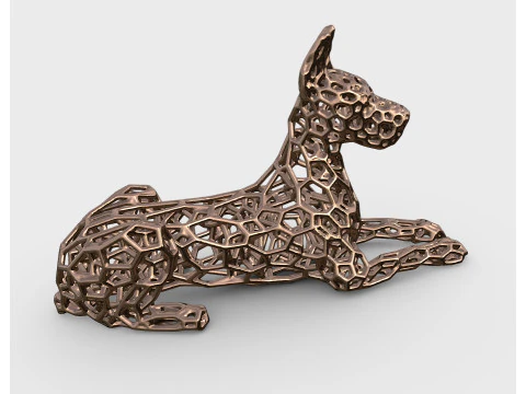 Great dane dog Voronoi Style 3D print model 3D Print Model